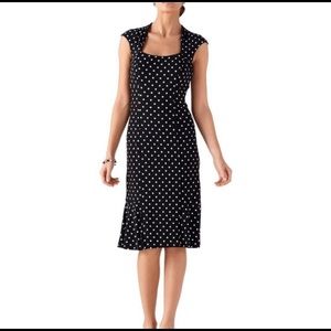 WHBM sleeveless polka dot sheath dress size 8